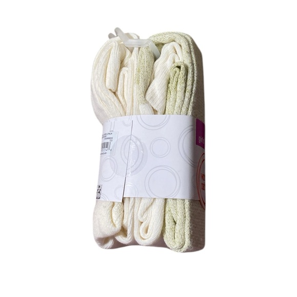 Wonder Nation Gold Lurex And Ivory Footed Tights - Picture 7 of 8